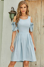 Cutout Tied Cold-Shoulder Dress - SHE BADDY© ONLINE WOMEN FASHION & CLOTHING STORE
