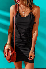 Spaghetti Strap Ribbed Tulip Hem Mini Dress - SHE BADDY© ONLINE WOMEN FASHION & CLOTHING STORE
