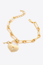 Heart Lock Charm Chain Bracelet - SHE BADDY© ONLINE WOMEN FASHION & CLOTHING STORE