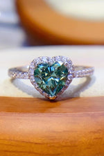 1-Carat Moissanite Heart Ring - SHE BADDY© ONLINE WOMEN FASHION & CLOTHING STORE