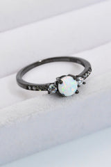 925 Sterling Silver Round Opal Ring - SHE BADDY© ONLINE WOMEN FASHION & CLOTHING STORE