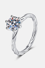 1 Carat Moissanite 6-Prong Twisted Ring - SHE BADDY© ONLINE WOMEN FASHION & CLOTHING STORE
