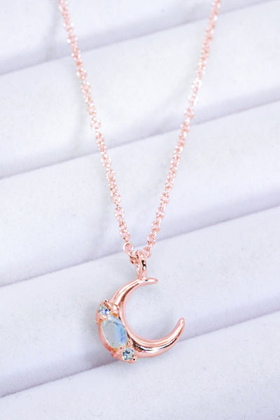 Natural Moonstone Moon Pendant Necklace - SHE BADDY© ONLINE WOMEN FASHION & CLOTHING STORE