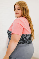 Plus Size Leopard Color Block T-Shirt - SHE BADDY© ONLINE WOMEN FASHION & CLOTHING STORE