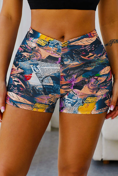 Wide Waistband High Waist Yoga Shorts - SHE BADDY© ONLINE WOMEN FASHION & CLOTHING STORE