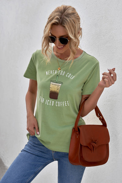 Never Too Cold for Iced Coffee Tee - SHE BADDY© ONLINE WOMEN FASHION & CLOTHING STORE