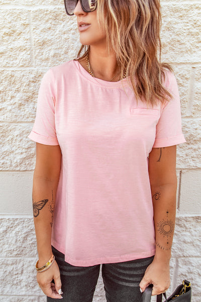 Just For You Cuffed Sleeve T-Shirt - SHE BADDY© ONLINE WOMEN FASHION & CLOTHING STORE