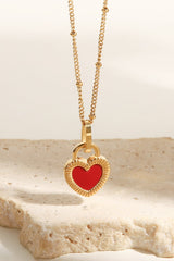 Stainless Steel Heart Pendant Necklace - SHE BADDY© ONLINE WOMEN FASHION & CLOTHING STORE