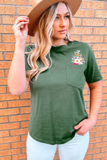 Graphic Round Neck Pocket Tee - SHE BADDY© ONLINE WOMEN FASHION & CLOTHING STORE