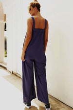 Wide Strap Wide Leg Jumpsuit - SHE BADDY© ONLINE WOMEN FASHION & CLOTHING STORE