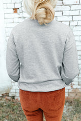 Drop Shoulder Ribbed Trim Sweatshirt - SHE BADDY© ONLINE WOMEN FASHION & CLOTHING STORE