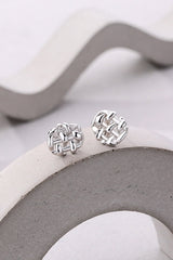 925 Sterling Silver Woven Stud Earrings - SHE BADDY© ONLINE WOMEN FASHION & CLOTHING STORE