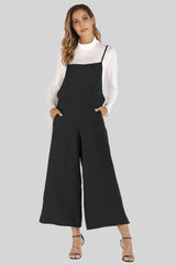 Full Size Cropped Wide Leg Overalls with Pockets - SHE BADDY© ONLINE WOMEN FASHION & CLOTHING STORE