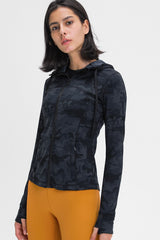 Drawstring Detail Zip Up Sports Jacket with Pockets - SHE BADDY© ONLINE WOMEN FASHION & CLOTHING STORE