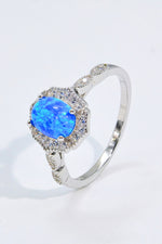 Opal and Zircon 925 Sterling Silver Ring - SHE BADDY© ONLINE WOMEN FASHION & CLOTHING STORE