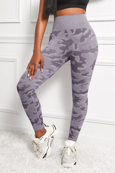 Camo Print Seamless High Waist Yoga Leggings - SHE BADDY© ONLINE WOMEN FASHION & CLOTHING STORE