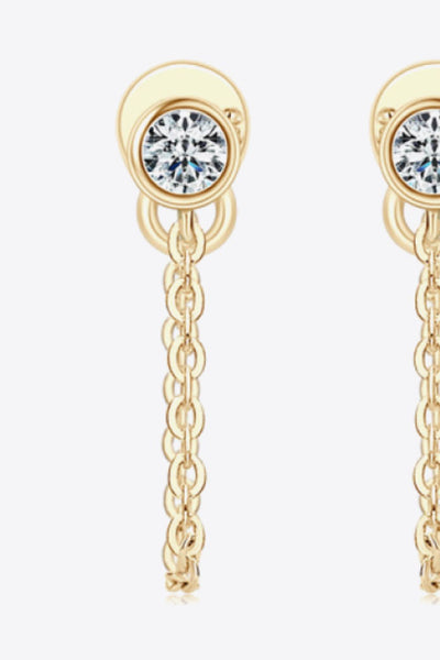 Inlaid Moissanite Chain Earrings - SHE BADDY© ONLINE WOMEN FASHION & CLOTHING STORE