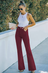 High Waist Flare Leg Jeans with Pockets - SHE BADDY© ONLINE WOMEN FASHION & CLOTHING STORE