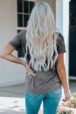 Heart Graphic Cuffed Short Sleeve Tee - SHE BADDY© ONLINE WOMEN FASHION & CLOTHING STORE