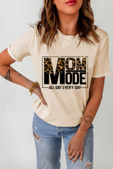 Letter Graphic Cuffed Round Neck Tee Shirt - SHE BADDY© ONLINE WOMEN FASHION & CLOTHING STORE