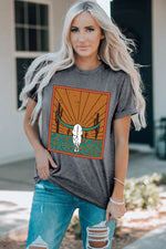 Worthwhile Time Graphic Round Neck Tee - SHE BADDY© ONLINE WOMEN FASHION & CLOTHING STORE