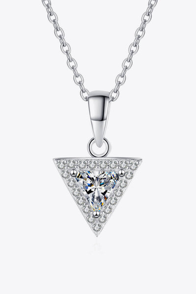 925 Sterling Silver Triangle Moissanite Pendant Necklace - SHE BADDY© ONLINE WOMEN FASHION & CLOTHING STORE