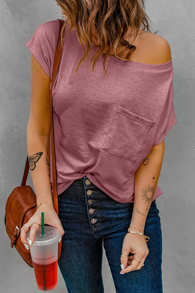 Capped Sleeve Round Neck T-Shirt - SHE BADDY© ONLINE WOMEN FASHION & CLOTHING STORE