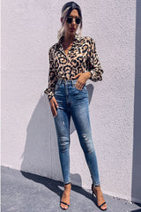 Leopard Printed Button Down Blouse - SHE BADDY© ONLINE WOMEN FASHION & CLOTHING STORE