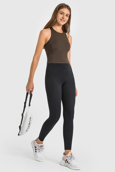 High Waist Ankle-Length Yoga Leggings - SHE BADDY© ONLINE WOMEN FASHION & CLOTHING STORE