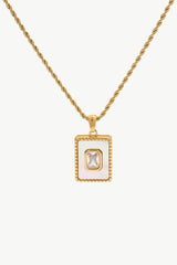 Square Pendant Twisted Chain Necklace - SHE BADDY© ONLINE WOMEN FASHION & CLOTHING STORE