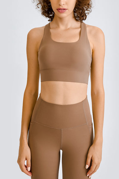 Cross Back Yoga Crop Top - SHE BADDY© ONLINE WOMEN FASHION & CLOTHING STORE