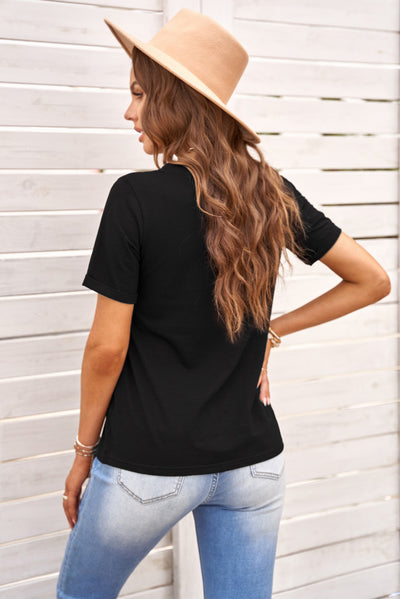Just For You Cuffed Sleeve T-Shirt - SHE BADDY© ONLINE WOMEN FASHION & CLOTHING STORE