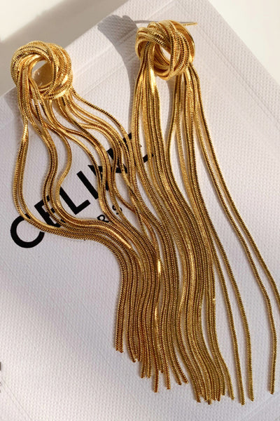 18K Gold Plated Fringe Earrings - SHE BADDY© ONLINE WOMEN FASHION & CLOTHING STORE