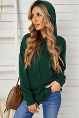 Drop Shoulder Hoodie with Slit - SHE BADDY© ONLINE WOMEN FASHION & CLOTHING STORE