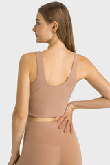 Feel Like Skin Highly Stretchy Cropped Sports Tank - SHE BADDY© ONLINE WOMEN FASHION & CLOTHING STORE