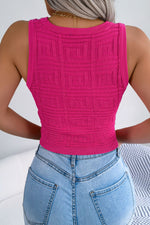 Cutout Sleeveless Knit Top - SHE BADDY© ONLINE WOMEN FASHION & CLOTHING STORE