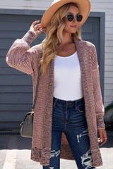 Heathered Open Front Longline Cardigan - SHE BADDY© ONLINE WOMEN FASHION & CLOTHING STORE