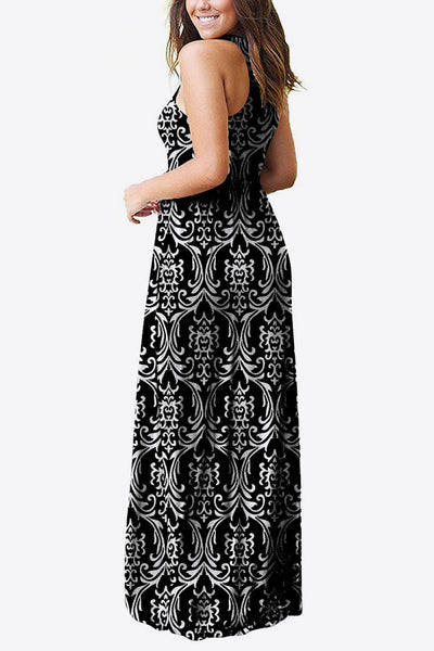 Empire Waist Sleeveless Dress with Pockets - SHE BADDY© ONLINE WOMEN FASHION & CLOTHING STORE
