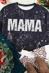 MAMA Leopard Color Block Round Neck Sweatshirt - SHE BADDY© ONLINE WOMEN FASHION & CLOTHING STORE