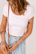 Cutout Tie Back Cropped Top - SHE BADDY© ONLINE WOMEN FASHION & CLOTHING STORE