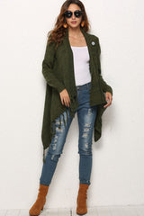 One-Button Tassel Tie Asymmetrical Hem Cardigan - SHE BADDY© ONLINE WOMEN FASHION & CLOTHING STORE