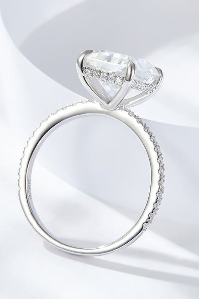 4 Carat Moissanite 4-Prong Side Stone Ring - SHE BADDY© ONLINE WOMEN FASHION & CLOTHING STORE