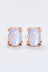 Natural Moonstone 4-Prong Stud Earrings - SHE BADDY© ONLINE WOMEN FASHION & CLOTHING STORE