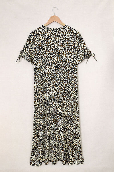 Plus Size Leopard Print Ruffled Midi Dress - SHE BADDY© ONLINE WOMEN FASHION & CLOTHING STORE