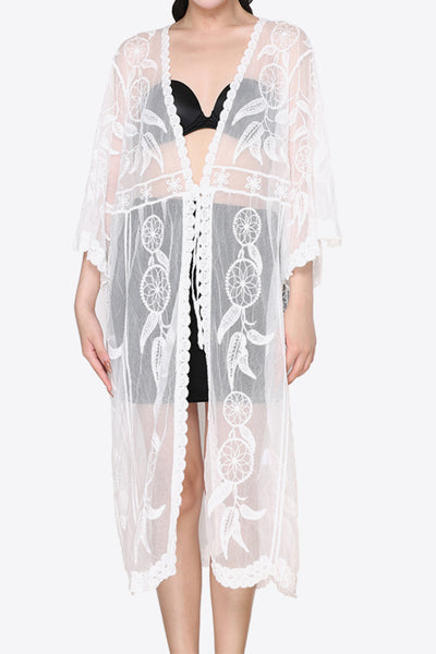 Tied Sheer Cover Up Cardigan - SHE BADDY© ONLINE WOMEN FASHION & CLOTHING STORE