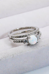 925 Sterling Silver Opal Split Shank Ring - SHE BADDY© ONLINE WOMEN FASHION & CLOTHING STORE