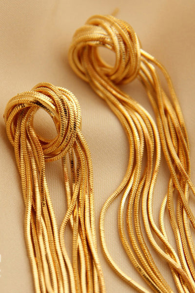 18K Gold Plated Fringe Earrings - SHE BADDY© ONLINE WOMEN FASHION & CLOTHING STORE