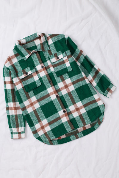 Plaid Dropped Shoulder Pocket Shacket - SHE BADDY© ONLINE WOMEN FASHION & CLOTHING STORE