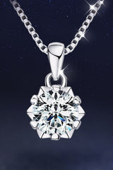 1 Carat Moissanite Pendant Platinum-Plated Necklace - SHE BADDY© ONLINE WOMEN FASHION & CLOTHING STORE