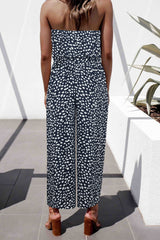 Printed Strapless Tie Waist Wide Leg Jumpsuit - SHE BADDY© ONLINE WOMEN FASHION & CLOTHING STORE